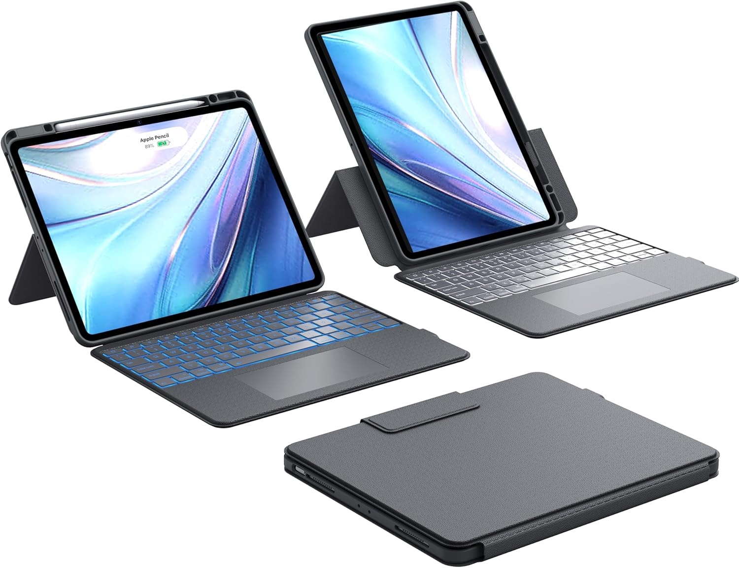 CHESONA Toetsenbordhoes voor iPad Air 13 inch & iPad Pro 12.9 inch - Grijs