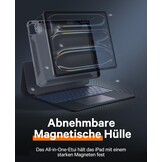 CHESONA Toetsenbordhoes voor iPad Air 13 inch & iPad Pro 12.9 inch - Grijs