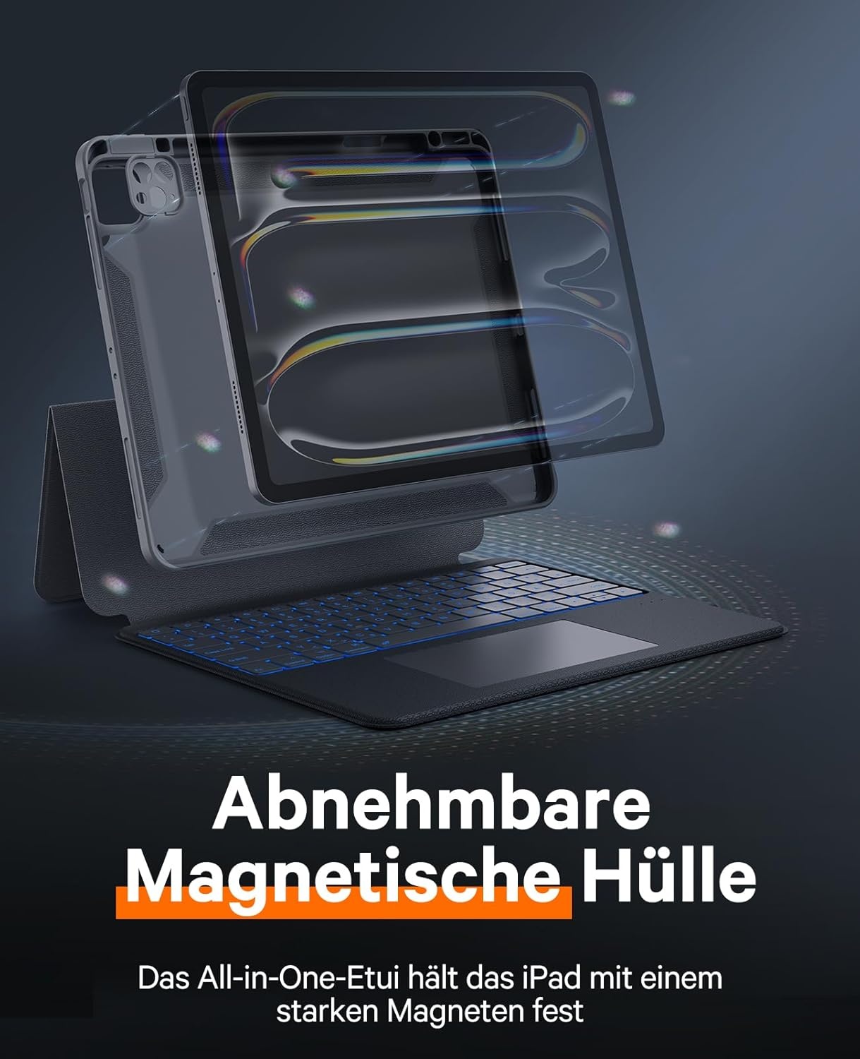 CHESONA Toetsenbordhoes voor iPad Air 13 inch & iPad Pro 12.9 inch - Grijs