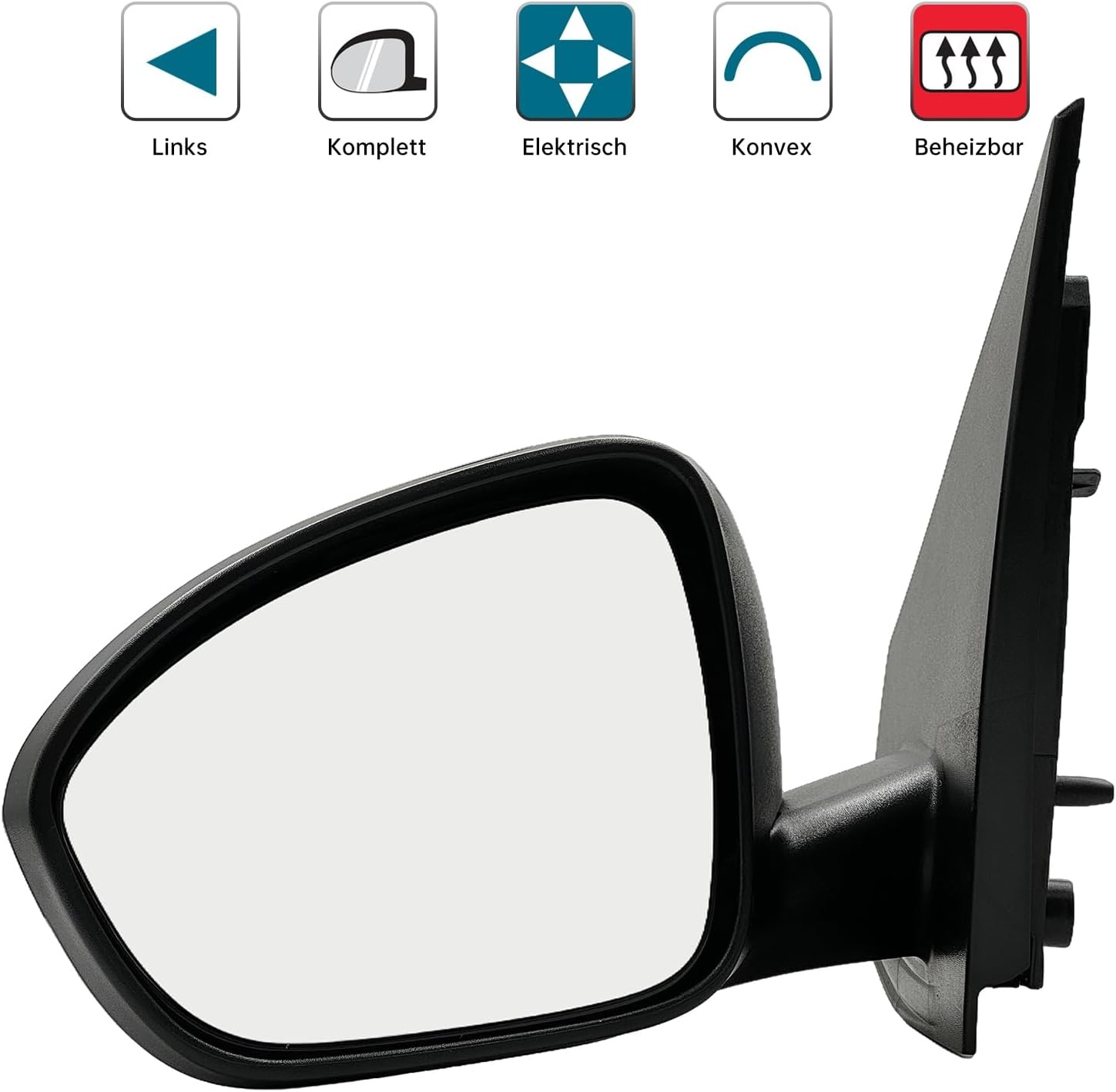 Buitenspiegel Links Elektrisch Verwarmbaar Convex met Temperatuursensor voor Dacia Logan (21-) / Sandero (21-)