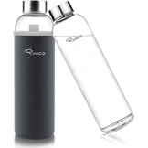 Ryaco Glazen Waterfles 550ml BPA-vrij, Lekvrij Borosilicaat Glas - Grijs
