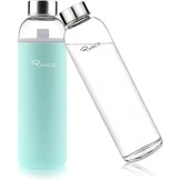 Ryaco Glazen Waterfles 550ml BPA-vrij, Lekvrij Borosilicaat Glas - Grijs