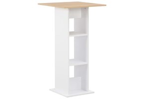 Bartafel Wit & Sonoma Eiken - 60x60x110 cm - 60% Korting