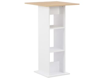 vidaXL Bartafel 60x60x110 cm wit en sonoma eikenkleurig