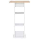 vidaXL Bartafel 60x60x110 cm wit en sonoma eikenkleurig