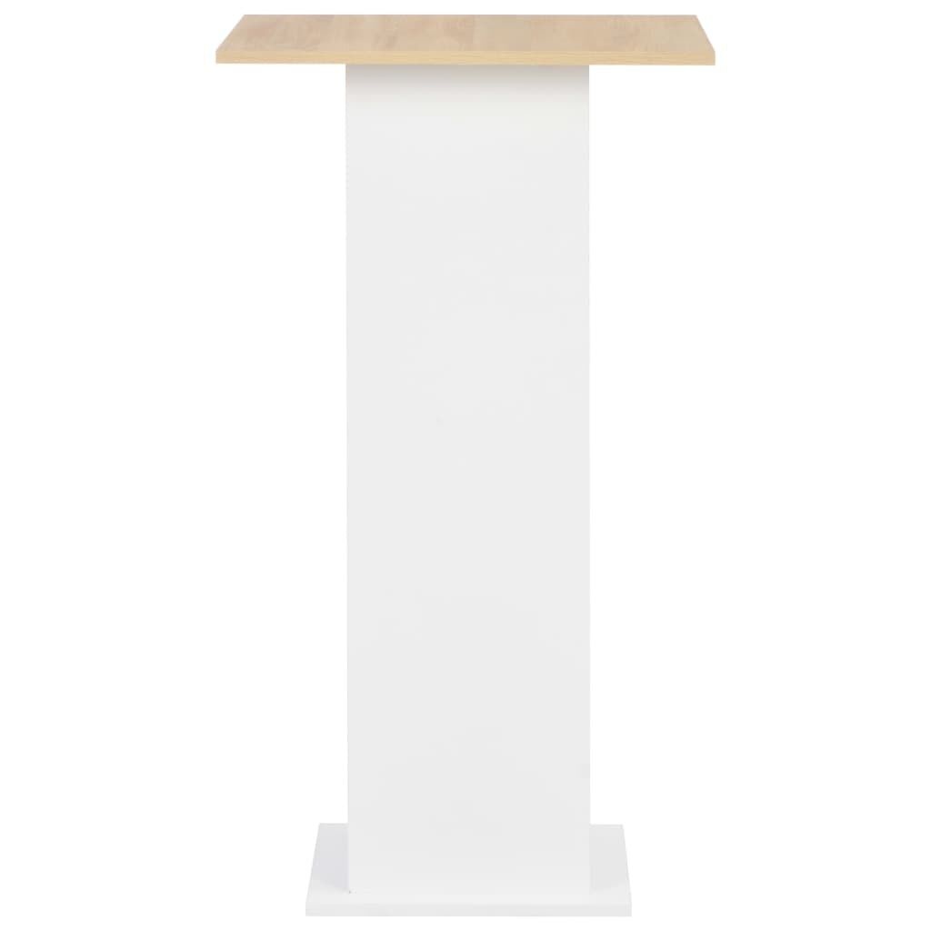 vidaXL Bartafel 60x60x110 cm wit en sonoma eikenkleurig