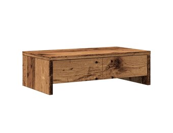Monitorstandaard met Lades | Oud Hout | -31%