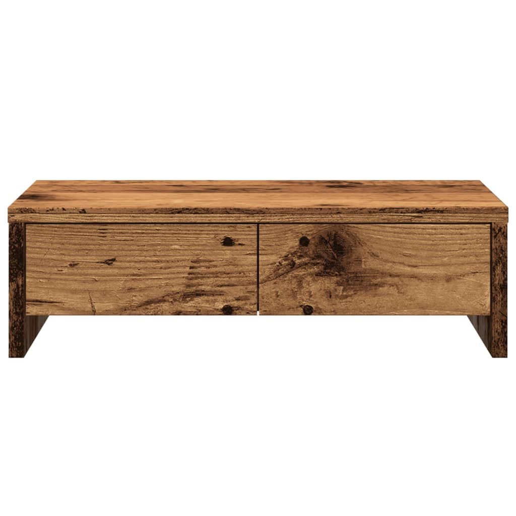 Monitorstandaard met Lades | Oud Hout | -31%
