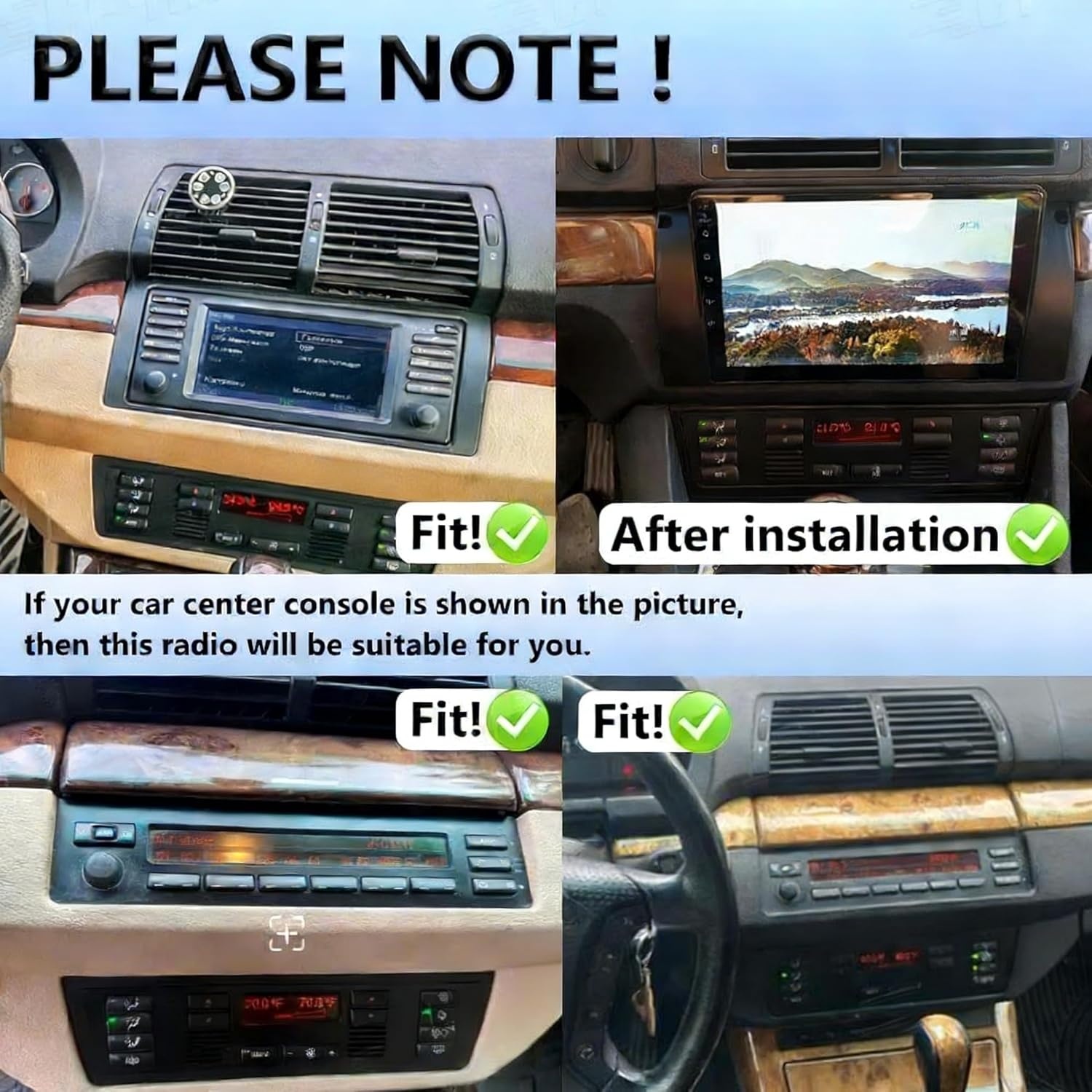 4+64G Android Autoradio voor BMW 5 E39 E53 M5 X5 1996-2007 met Wireless Carpaly&Android Auto, 9'' IPS Touch Screen Radio met Bluetooth 5.0/GPS/Achteruitrijcamera/FM/WiFi/SWC