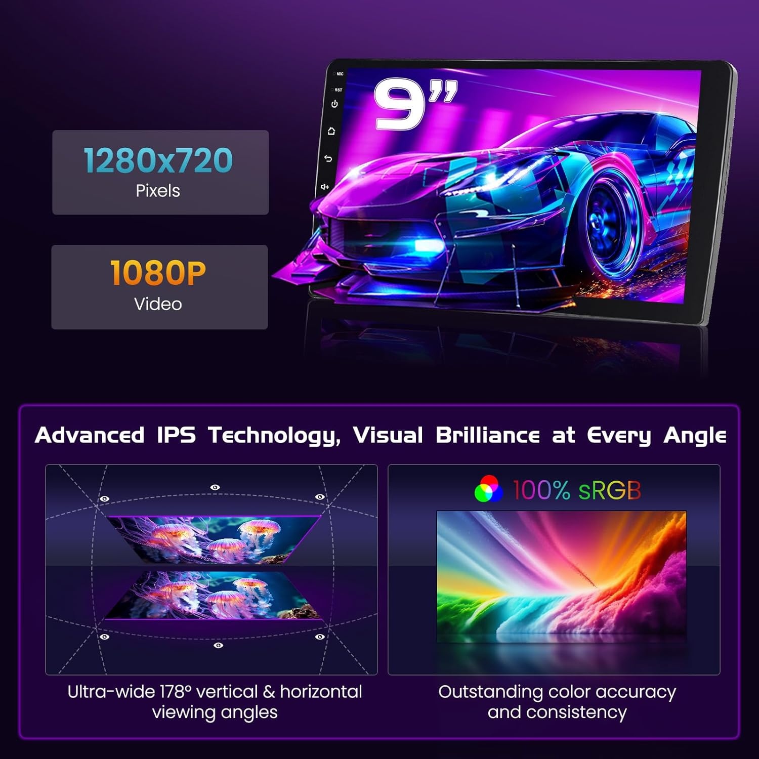 4+64G Android Autoradio voor BMW 5 E39 E53 M5 X5 1996-2007 met Wireless Carpaly&Android Auto, 9'' IPS Touch Screen Radio met Bluetooth 5.0/GPS/Achteruitrijcamera/FM/WiFi/SWC