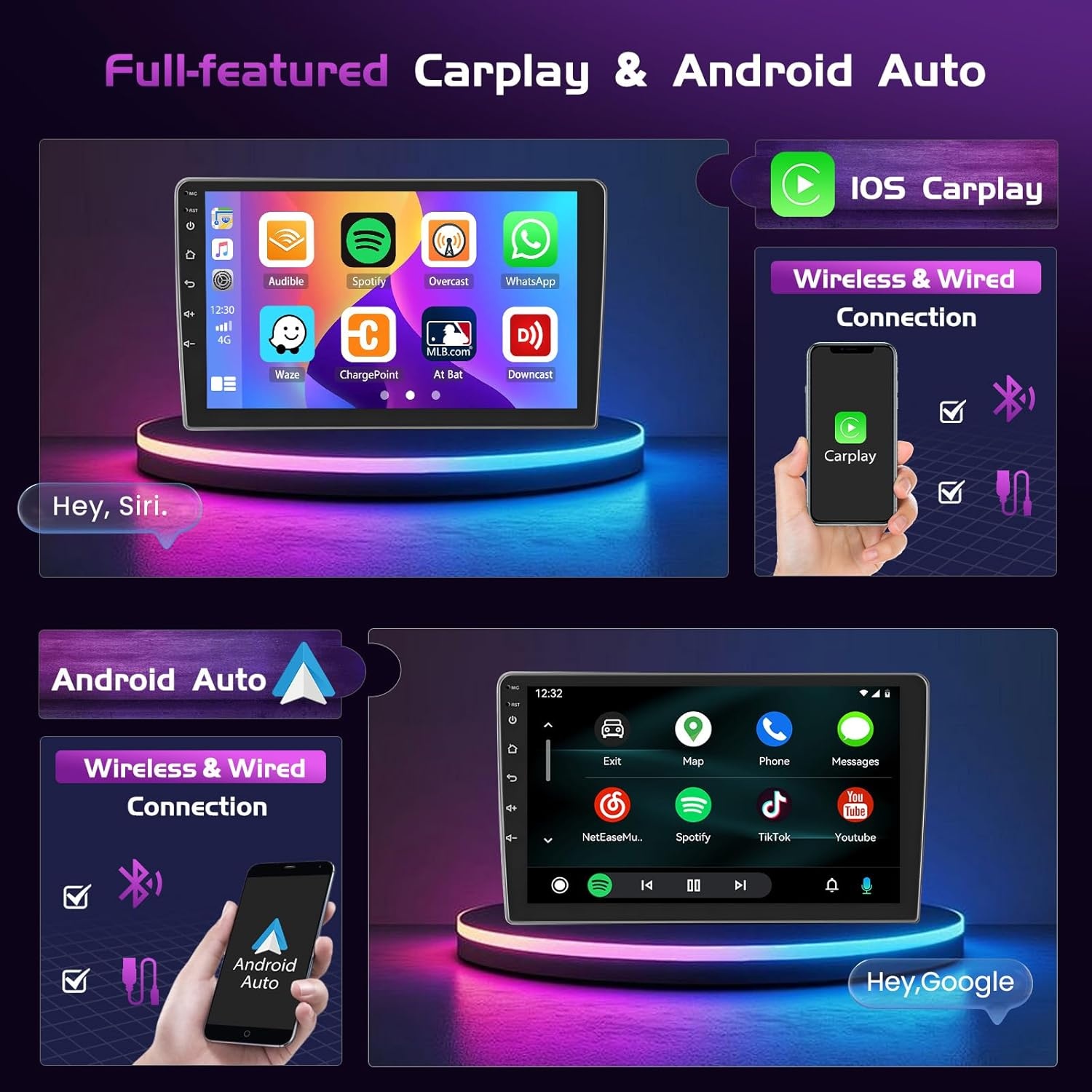 4+64G Android Autoradio voor BMW 5 E39 E53 M5 X5 1996-2007 met Wireless Carpaly&Android Auto, 9'' IPS Touch Screen Radio met Bluetooth 5.0/GPS/Achteruitrijcamera/FM/WiFi/SWC