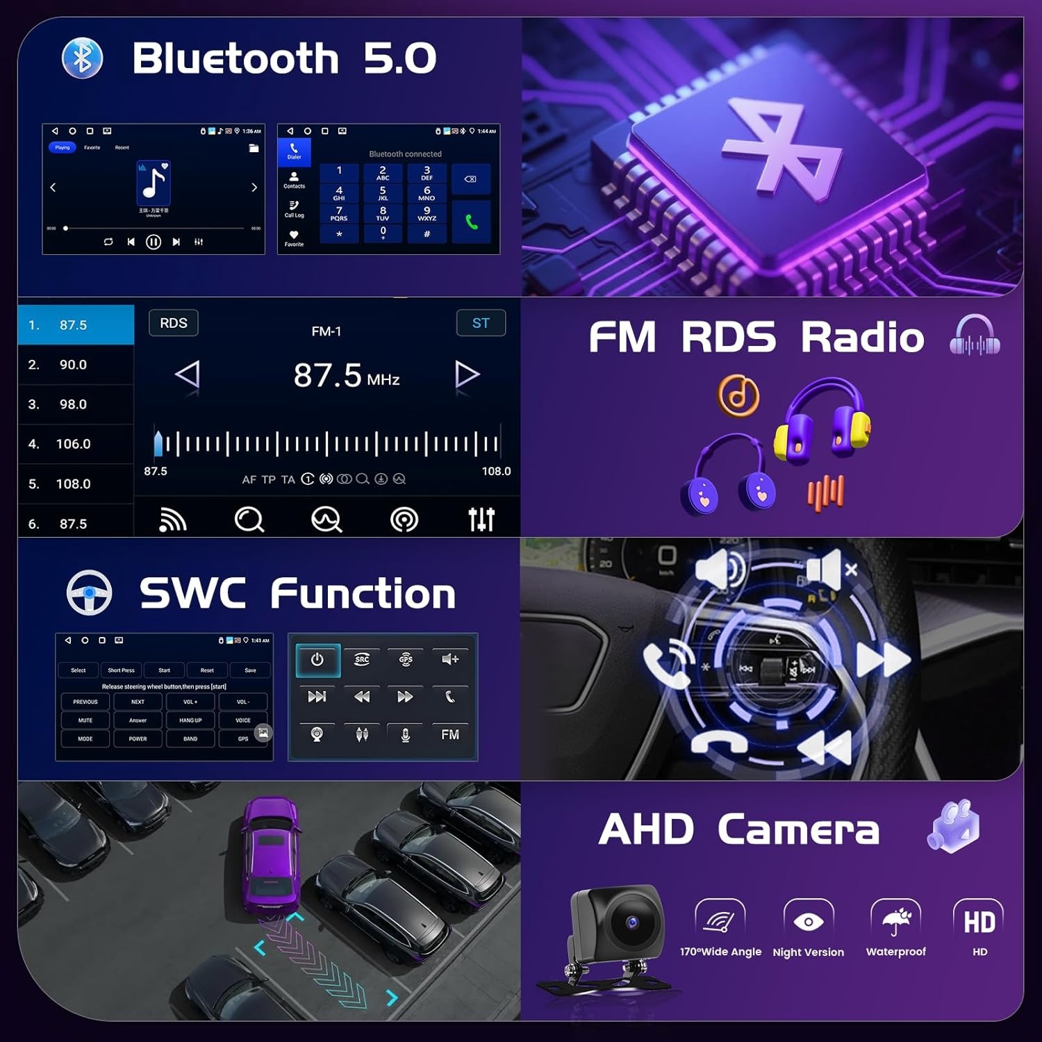 4+64G Android Autoradio voor BMW 5 E39 E53 M5 X5 1996-2007 met Wireless Carpaly&Android Auto, 9'' IPS Touch Screen Radio met Bluetooth 5.0/GPS/Achteruitrijcamera/FM/WiFi/SWC