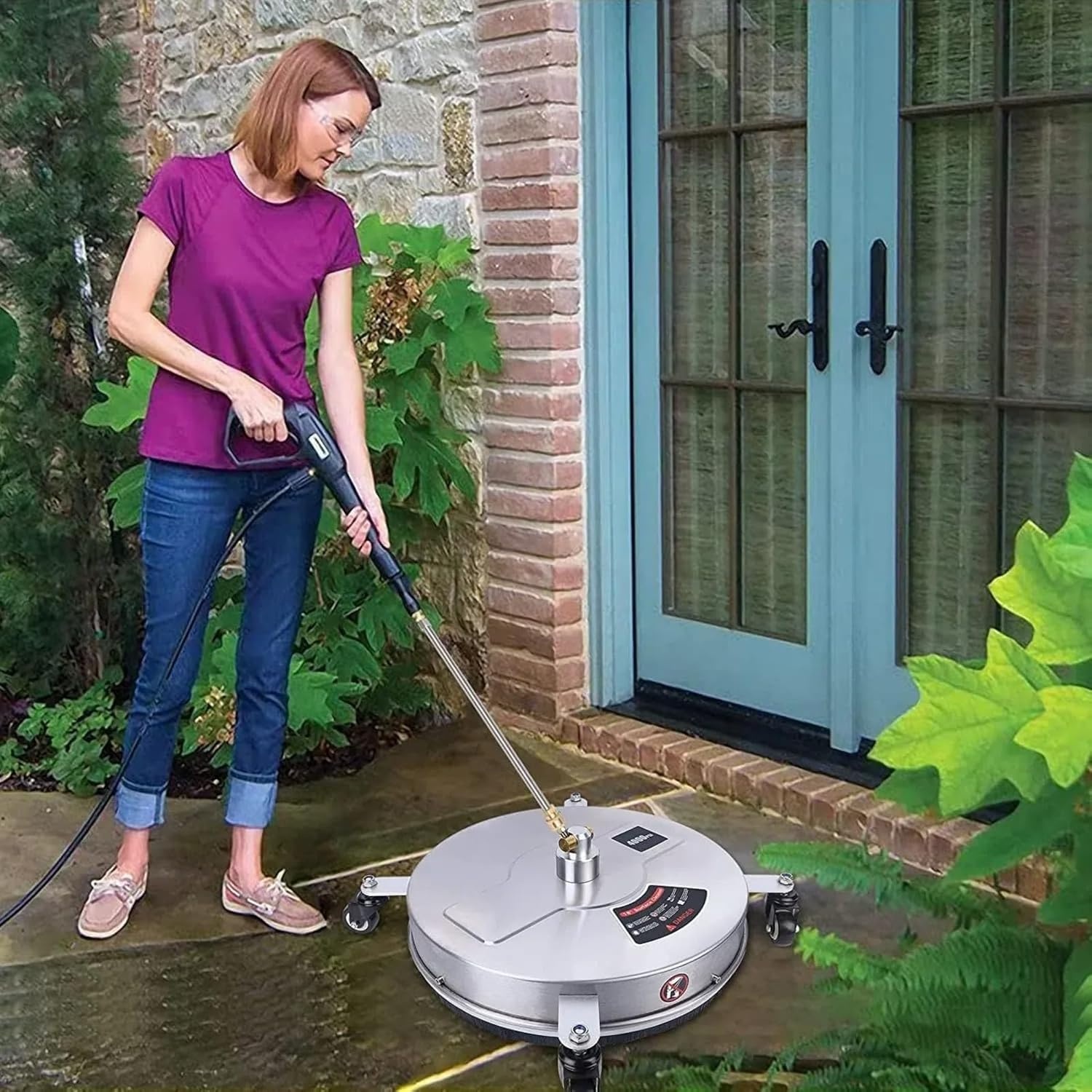 Hogedrukreiniger Opzetstuk Oppervlaktereiniger 39 cm met 4 Wielen en 1/4" Snelkoppeling