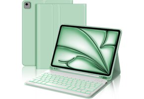 Lichtgroene Toetsenbordhoes iPad Air 11" QWERTY met Backlight - 73% Korting