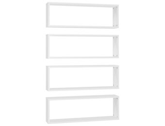 vidaXL Wandschappen kubus 4 st 80x15x26,5 cm bewerkt hout wit