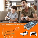 2025 Upgrade retro console gamesticks, gameconsole, 22.000+ klassieke games met 2 draadloze controllers, HDMI plug & play voor tv, cadeau voor volwassenen jongens (upgrade Pro)