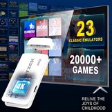 2025 Upgrade retro console gamesticks, gameconsole, 22.000+ klassieke games met 2 draadloze controllers, HDMI plug & play voor tv, cadeau voor volwassenen jongens (upgrade Pro)