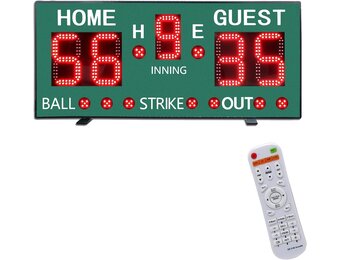 Draagbaar LED Scorebord met Afstandsbediening voor Honkbal - 5 Cijfers