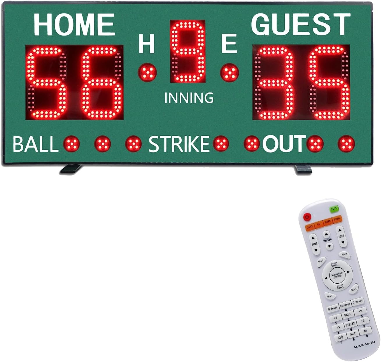 Draagbaar LED Scorebord met Afstandsbediening voor Honkbal - 5 Cijfers