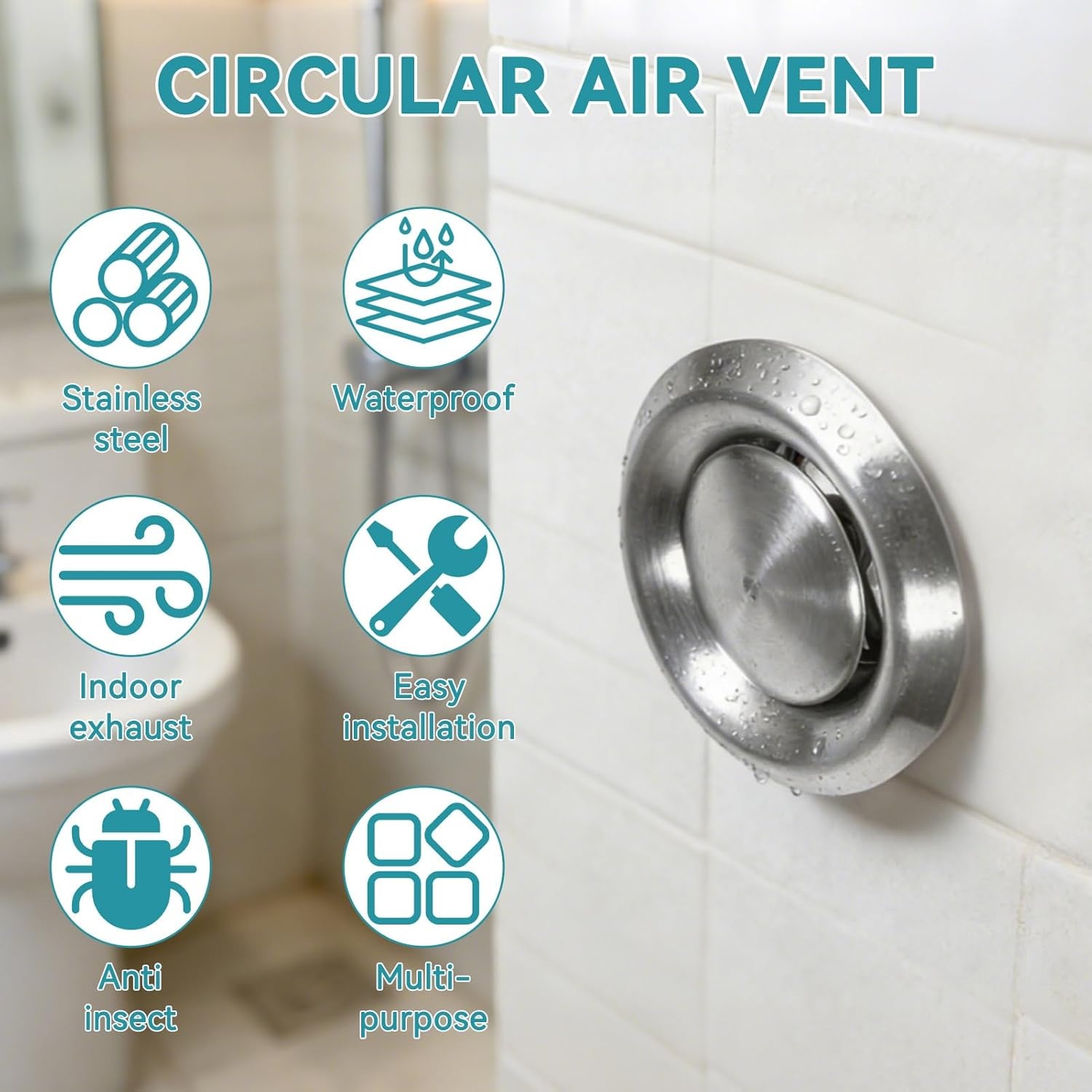 Ventilatiekap RVS Rond 100mm