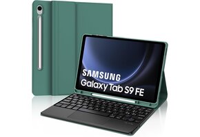 Donkergroene Italiaanse QWERTY Toetsenbordhoes met Touchpad voor Samsung Tab S9 FE/S9 (73% Korting)