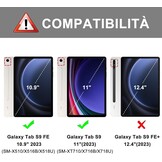 Toetsenbordhoes voor Samsung Tab S9 FE met trackpad, toetsenbord voor Galaxy Tab S9 FE 10,9 inch / S9 11 inch, Italiaans QWERTY-toetsenbord afneembaar met touchpad voor Samsung Tab S9 FE, donkergroen