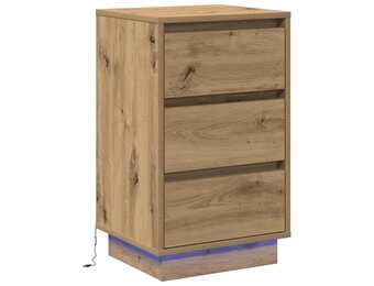 vidaXL Nachtkastje met lade artisanaal eikenkleurig 39 x 34.5 x 65 cm