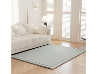 IOTXY Koraal fluwelen tapijt voor kinderen, fluwelen mat, kruiptapijt voor kinderkamer en woonkamer, zilvergrijs, 200 x 280 cm