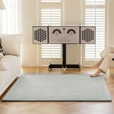 IOTXY Koraal fluwelen tapijt voor kinderen, fluwelen mat, kruiptapijt voor kinderkamer en woonkamer, zilvergrijs, 200 x 280 cm