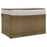 vidaXL Wasmand met deksel 55,5x35x34 cm poly rattan