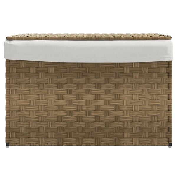 vidaXL Wasmand met deksel 55,5x35x34 cm poly rattan