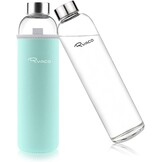 RYACO Klassieke glazen drinkfles 750ml / 25oz, mintgroen, BPA-vrij, met neopreen hoes en borstel