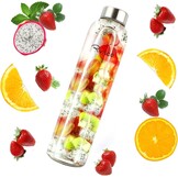 RYACO Klassieke glazen drinkfles 750ml / 25oz, mintgroen, BPA-vrij, met neopreen hoes en borstel