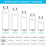 RYACO Klassieke glazen drinkfles 750ml / 25oz, mintgroen, BPA-vrij, met neopreen hoes en borstel