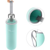 RYACO Klassieke glazen drinkfles 750ml / 25oz, mintgroen, BPA-vrij, met neopreen hoes en borstel