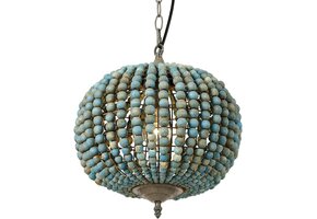 Retro Houten Kralen Hanglamp Blauw - 48% Korting!