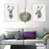 Newrays Retro Loft Vintage Rustieke Ronde Houten Kralen Hanglamp E27 Led Hanglamp Decor Lichten Modern voor Woonkamer Hotel Keuken (Globe Blauw)