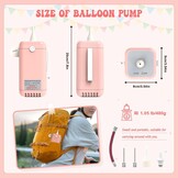 PlusFive Ballonpomp elektrisch voor lange ballonnen (roze)