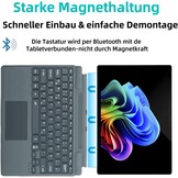 QWERTZ Duits Toetsenbord met Trackpad voor Microsoft Surface Pro (11/10/9/8/X), 13 Inch, Bluetooth, Verlicht (Grijs)