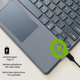 QWERTZ Duits Toetsenbord met Trackpad voor Microsoft Surface Pro (11/10/9/8/X), 13 Inch, Bluetooth, Verlicht (Grijs)