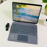 QWERTZ Duits Toetsenbord met Trackpad voor Microsoft Surface Pro (11/10/9/8/X), 13 Inch, Bluetooth, Verlicht (Grijs)