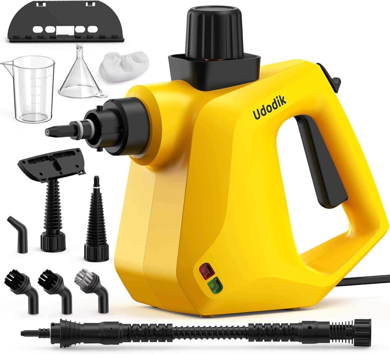 Draagbare Stoomreiniger Geel met 10 Accessoires voor Diverse Oppervlakken