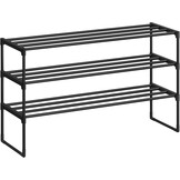 Zwart Metalen Schoenenrek (3-laags) - 27% Korting!
