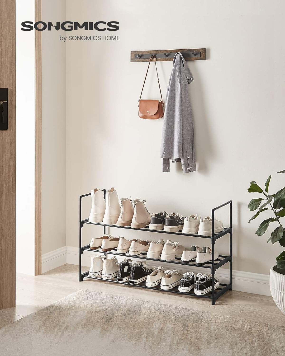 Zwart Metalen Schoenenrek (3-laags) - 27% Korting!