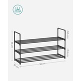 Zwart Metalen Schoenenrek (3-laags) - 27% Korting!