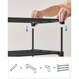 Zwart Metalen Schoenenrek (3-laags) - 27% Korting!