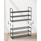 Zwart Metalen Schoenenrek (3-laags) - 27% Korting!