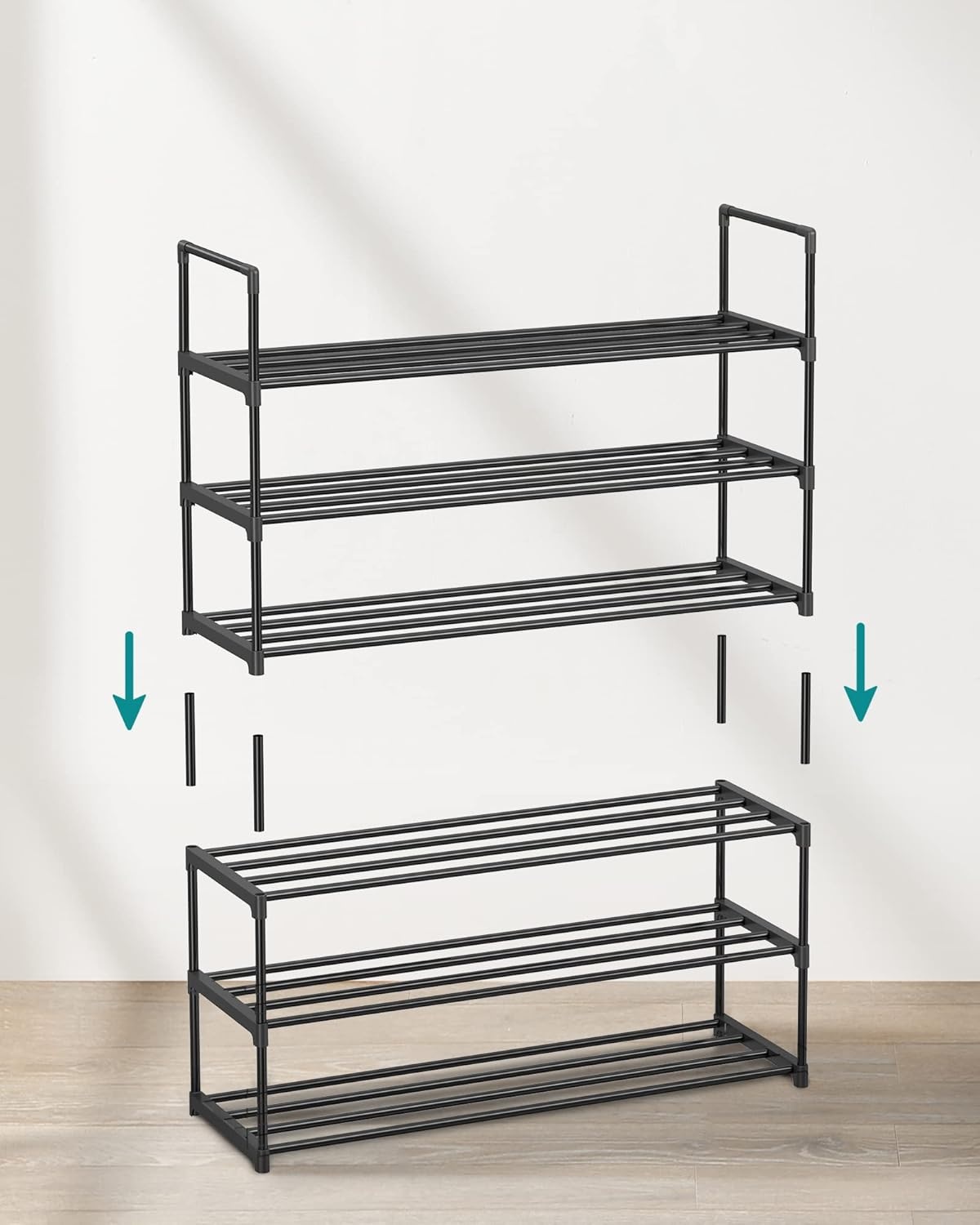 Zwart Metalen Schoenenrek (3-laags) - 27% Korting!