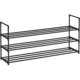 Zwart Metalen Schoenenrek (3-laags) - 27% Korting!