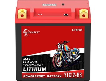 Lithium Startaccu 12V YTX12-BS: 30% Korting
